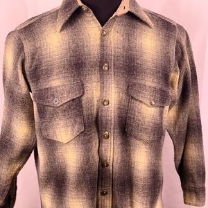 Vintage Woolrich Wool Shirt Flannel Tan Medium